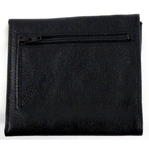 Vintage St Thomas Wallet Black Pebbled Leather Genuine Cowhide Womens Billfold G - Picture 2 of 7